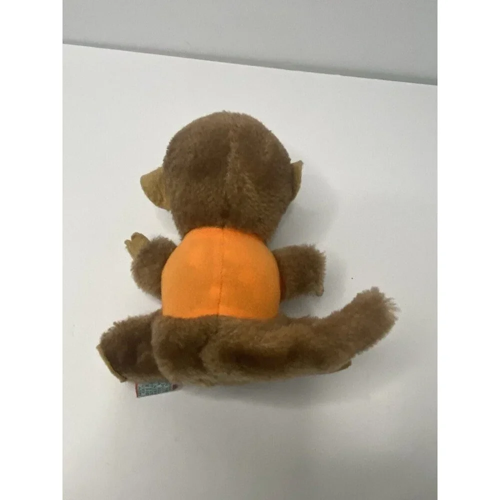 Dakin 1978 Monkey 6” Plush Get Well Quick Orange Shirt Stuffed‎ Animal Vintage